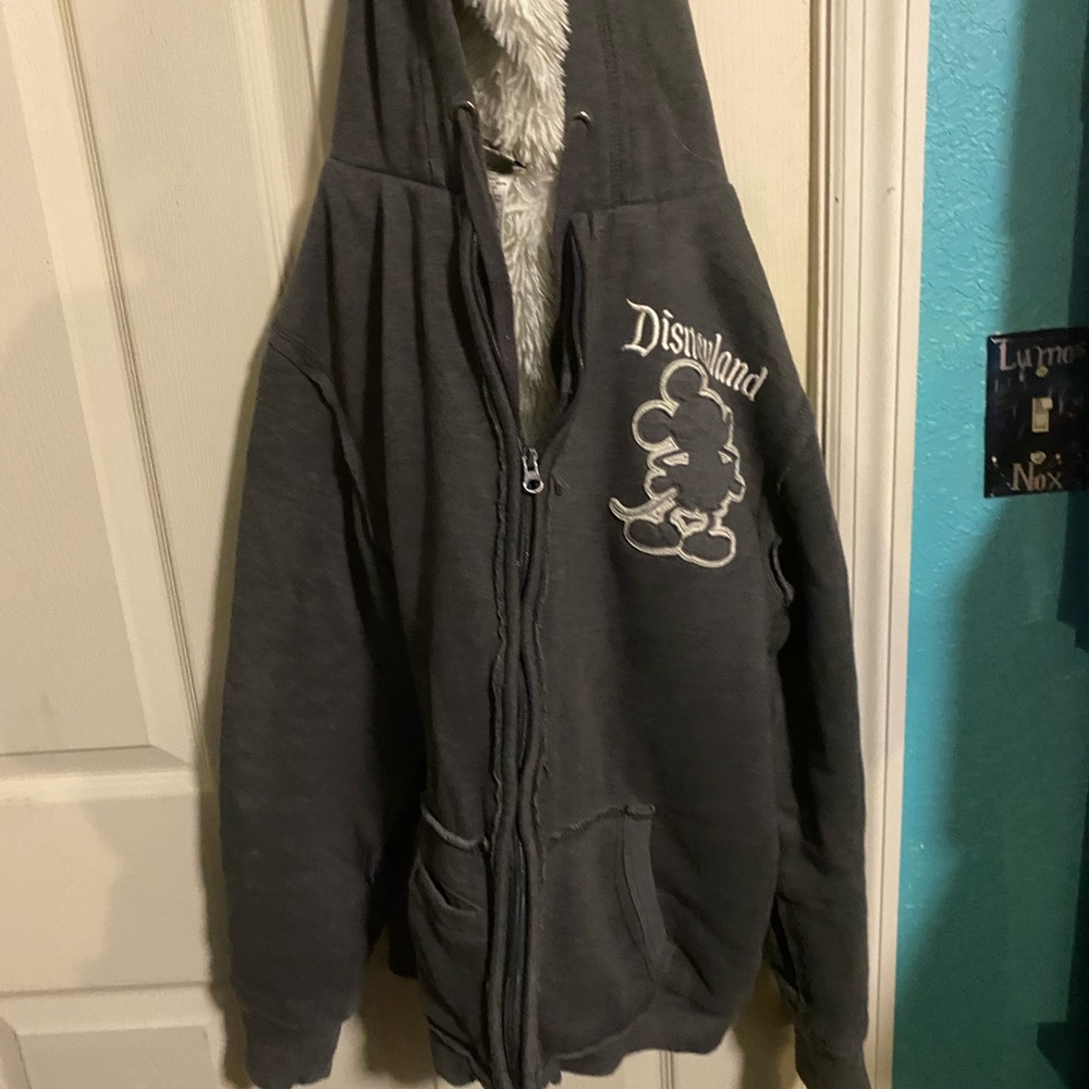 Disneyland parks Gray Hooded Jacket. Fleece inside